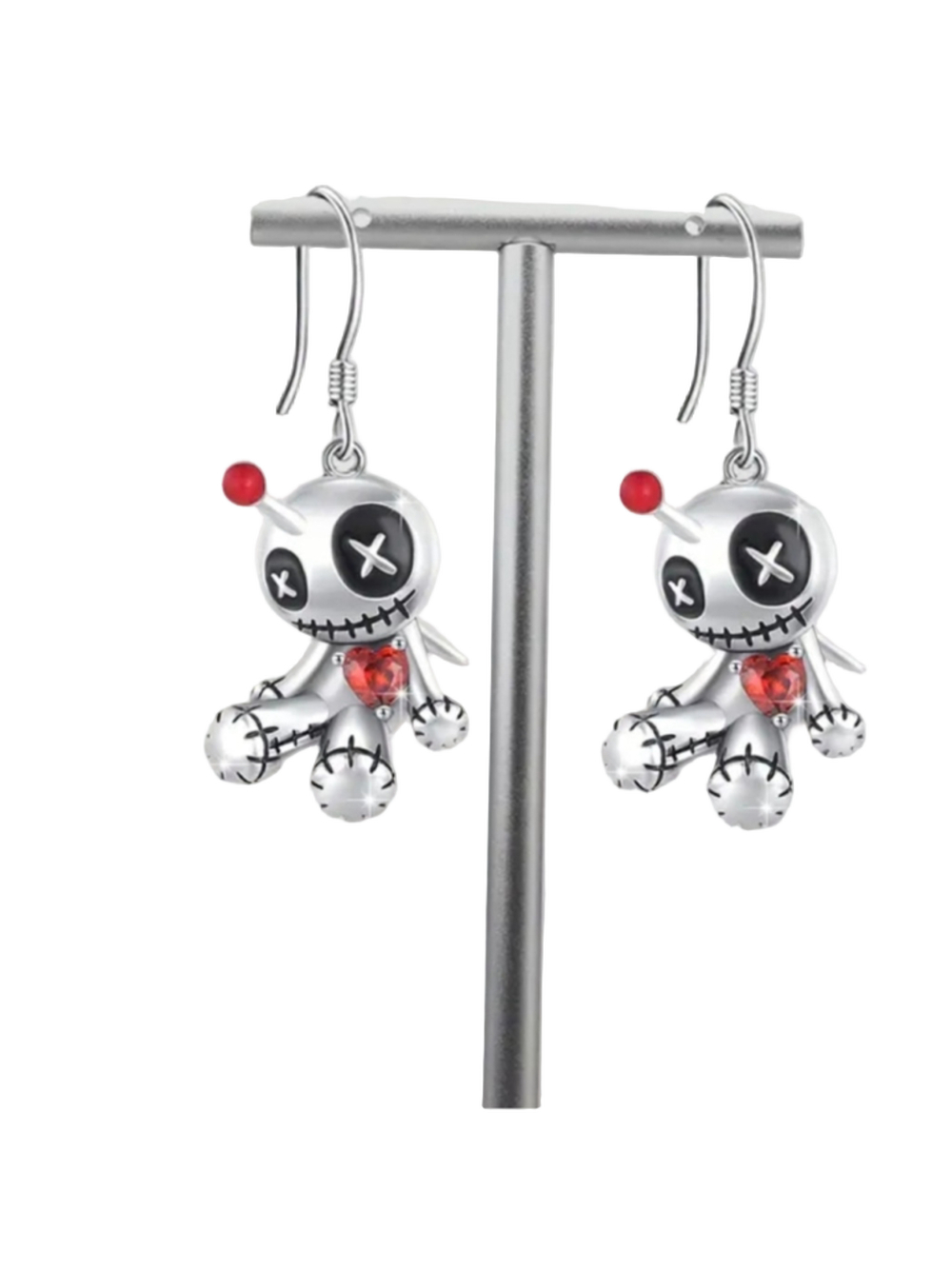 Voodoo Doll with a pin in its head Earrings stylish and fun to wear